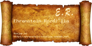 Ehrenstein Rozália névjegykártya
